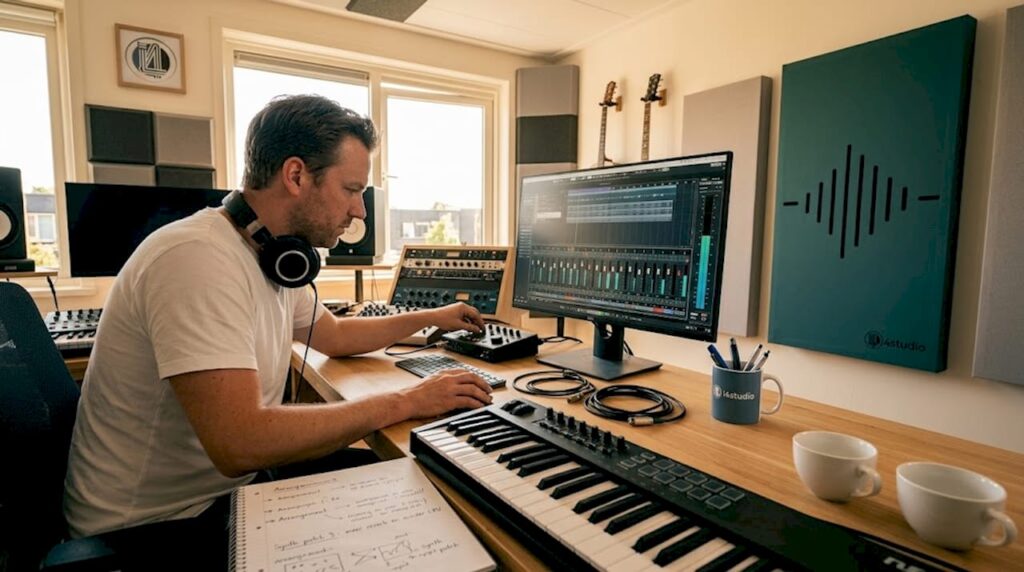 Producer houdt het CPU-gebruik in de gaten tijdens het werken in de Cubase studio