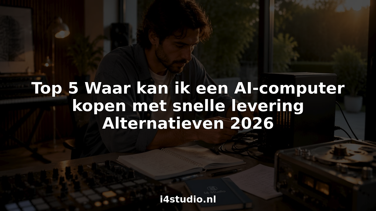 Im Studio schließt ein Musikproduzent einen KI-Computer an, um mit neuen Klängen zu experimentieren.