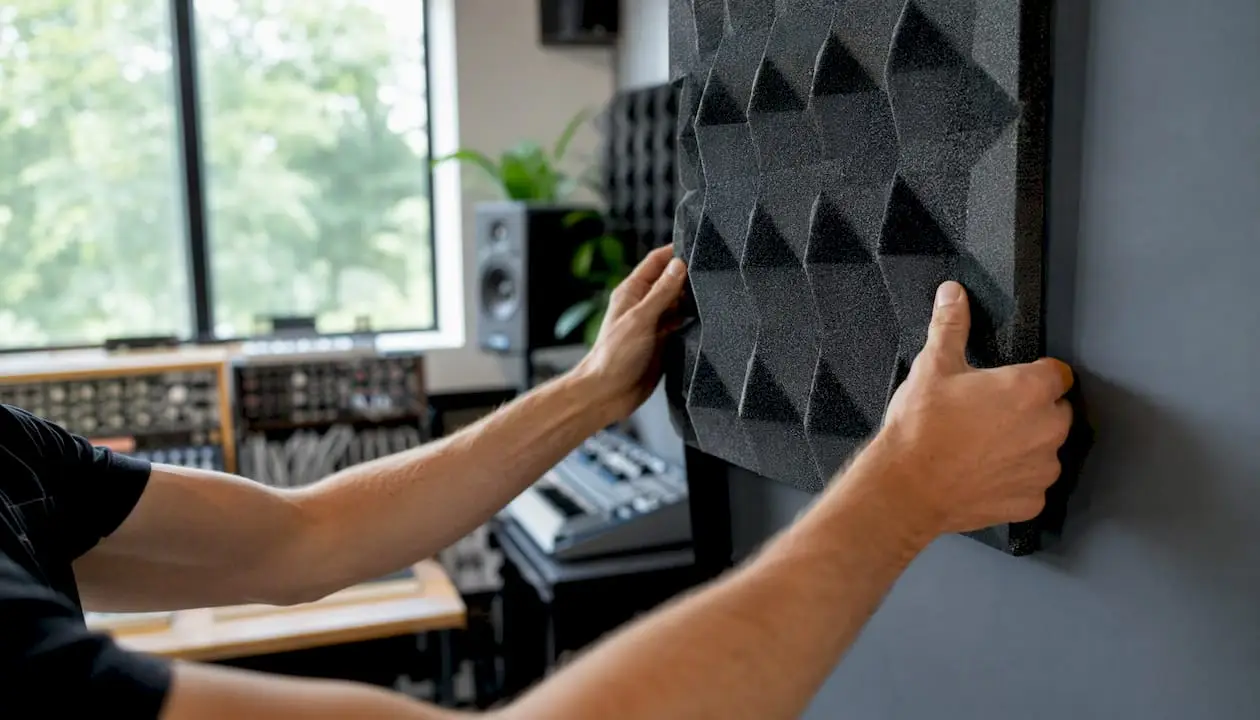 Die besten Alternativen zu Economik.com in den Niederlanden 7 Handen die een akoestisch paneel in een studio monteren