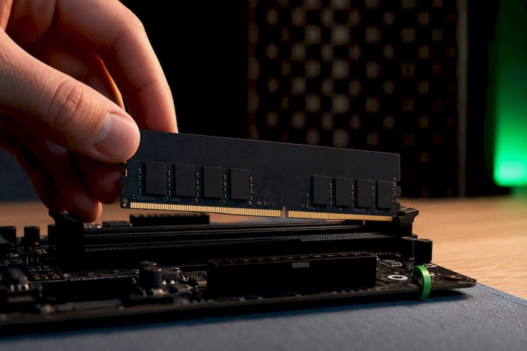 Im Studio-Computer installiertes RAM-Modul