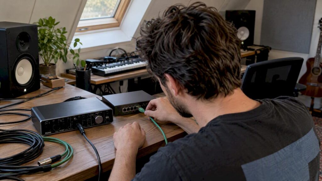 Anschluss des Dante-Netzwerks in Ihrem Heimstudio