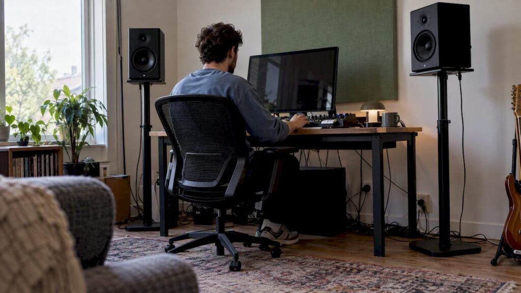Studiomonitore auf separaten Bodenständern