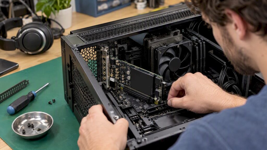 In den Studio-PC integriertes PCIe-Audio-Interface